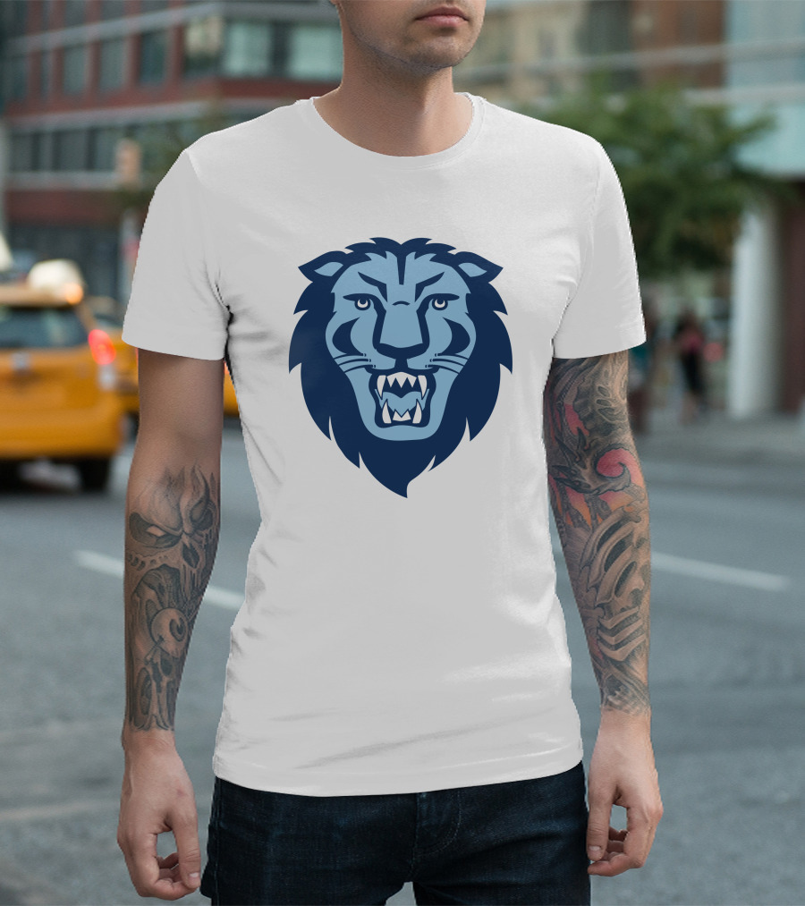 Columbia Lions Roaring Emblem Icon in Blue T-Shirt