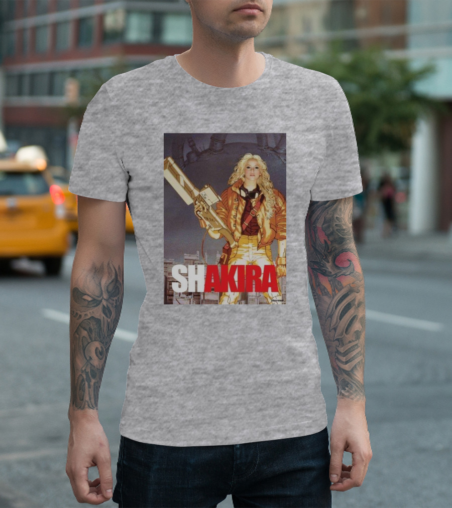 SHAKIRA AKIRA Manga Fusion with Bold Heroic T-Shirt