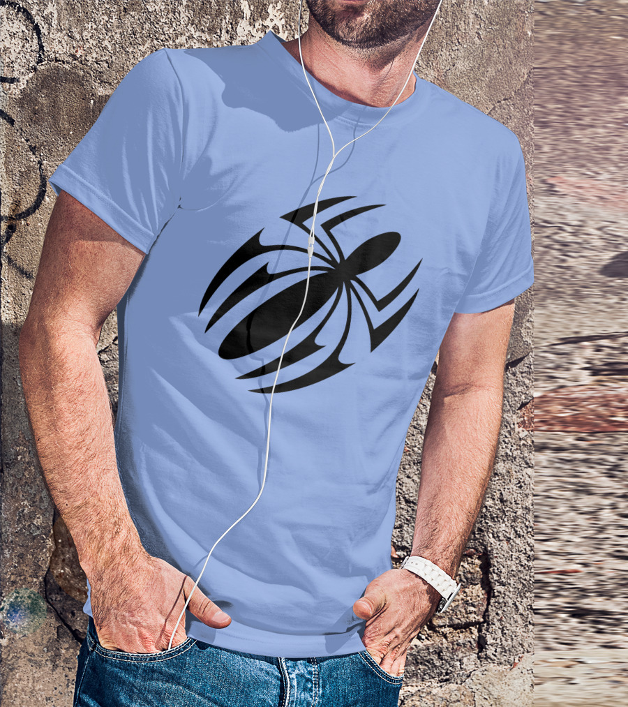 Scarlet Spider Iconic Symbol Blue Background T-Shirt
