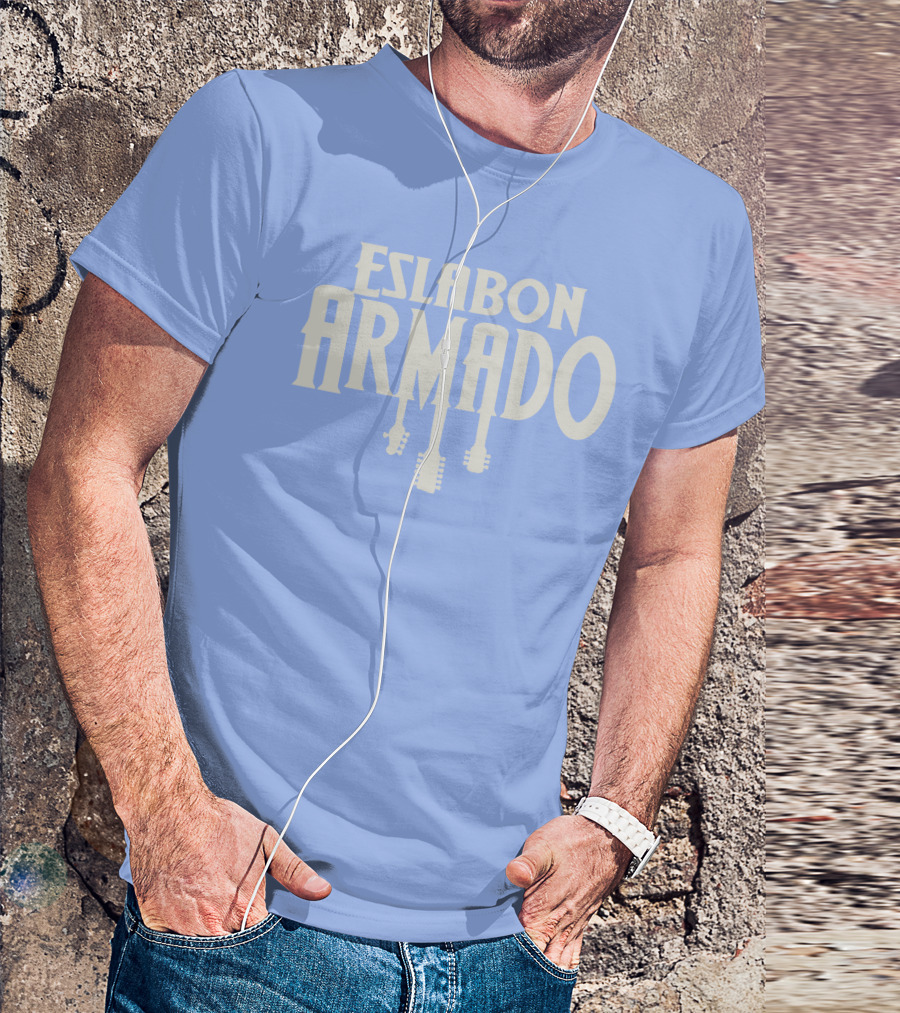 Eslabon Armado Guitar Typography T-Shirt