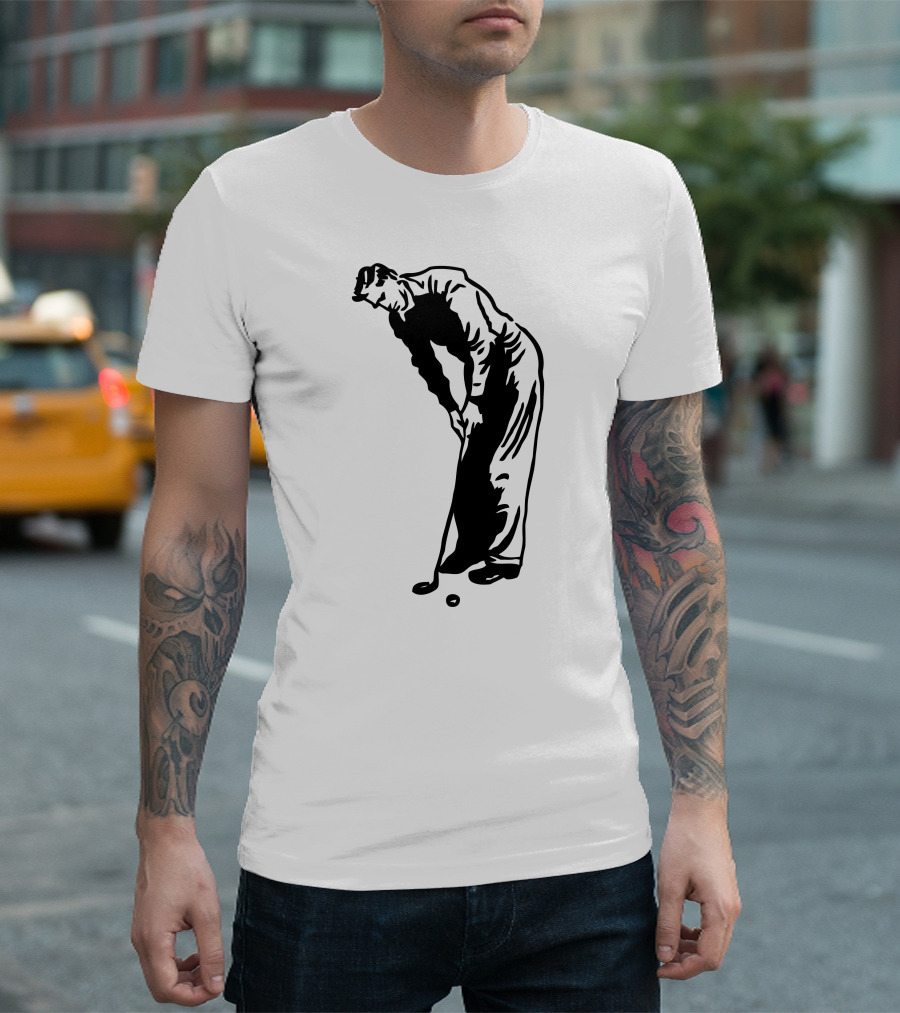 Jack Nicklaus Yellow Golfer Silhouette on Orange T-Shirt