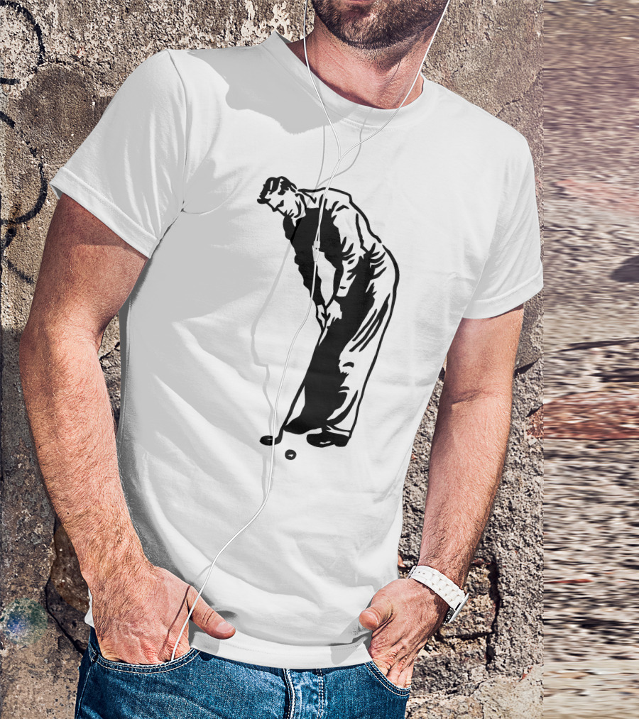 Jack Nicklaus Yellow Golfer Silhouette On Orange T-Shirt