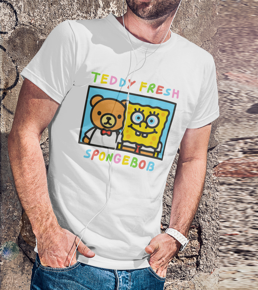 Teddy Fresh SpongeBob Bear Cartoon Collaboration T-Shirt