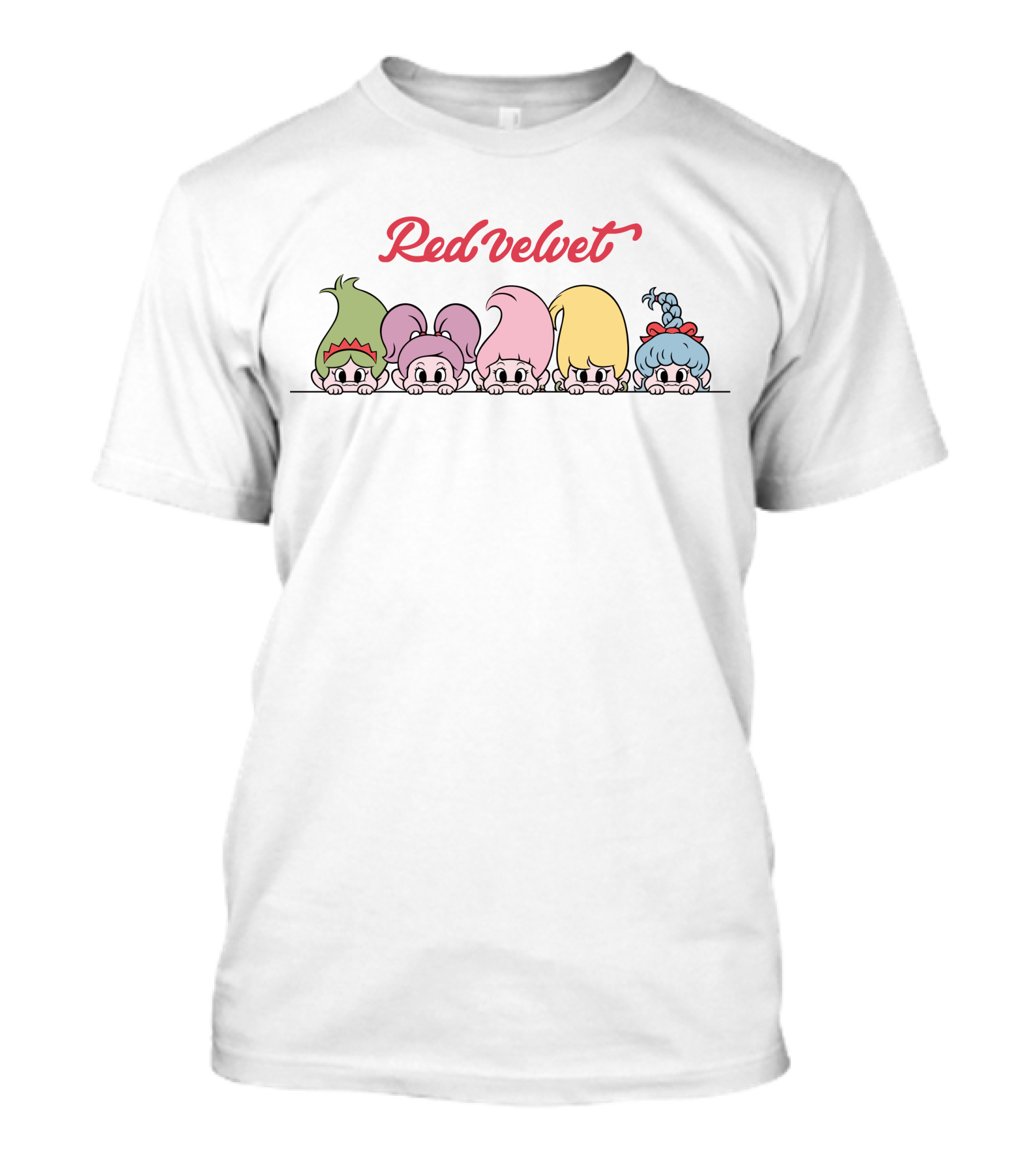 Red Velvet Trolls Cartoon Characters T-Shirt
