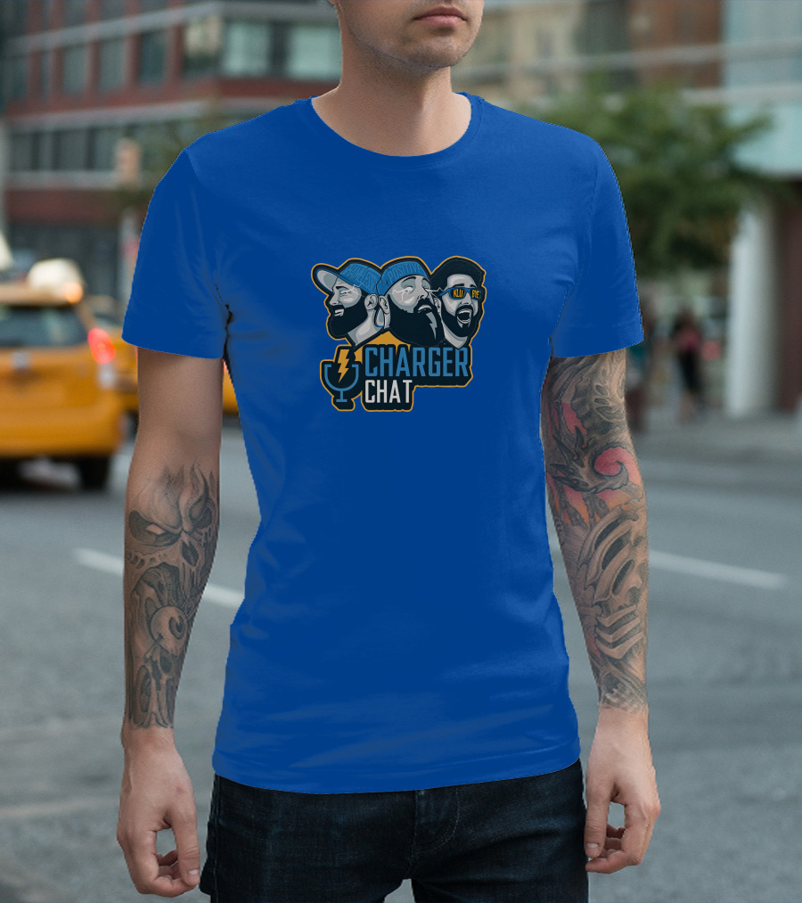 Bolt Charger Chat Podcast Lightning Microphone Heads Sketch T-Shirt