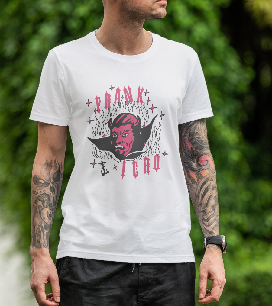 Frank Iero Devil Face Flames Kings Road Merch T-Shirt