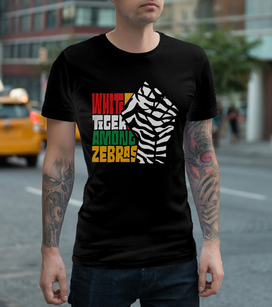 White Tiger Among Zebras Nick Shin Merciless Tiger T-Shirt