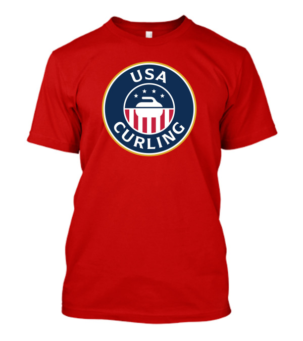 USA Curling Team Peterson Red Emblem T-Shirt