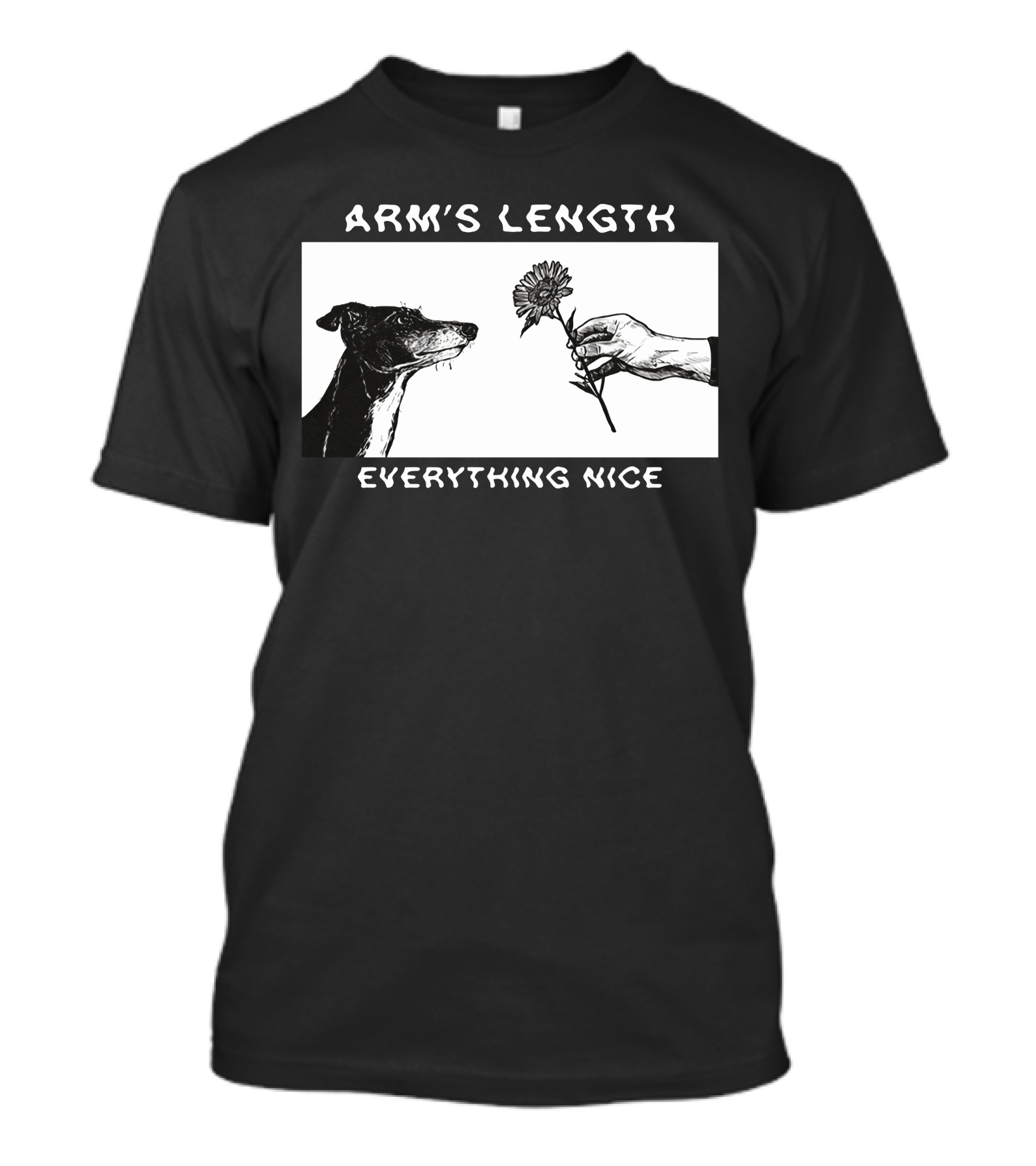 ARM'S LENGTH EVERYTHING NICE Dog And Flower T-Shirt