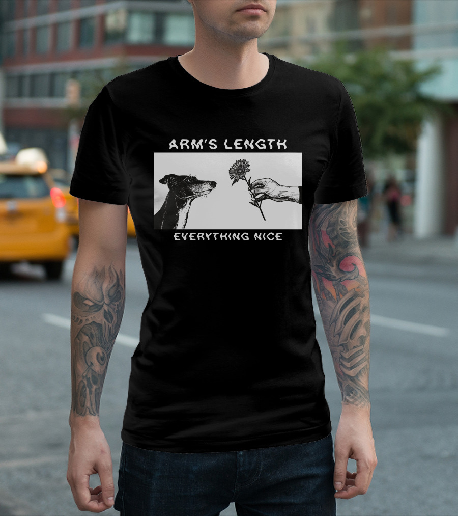 ARM'S LENGTH EVERYTHING NICE Dog and Flower T-Shirt