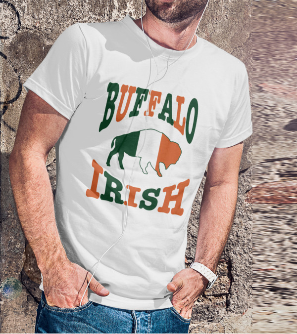 Buffalo Irish St. Patrick's Day Green White Orange Flag T-Shirt