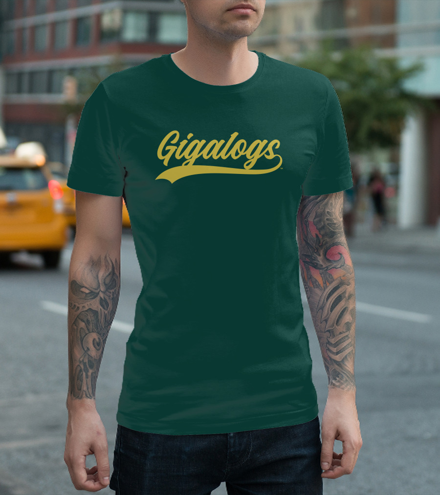 Gigalogs Classic Script Yellow T-Shirt