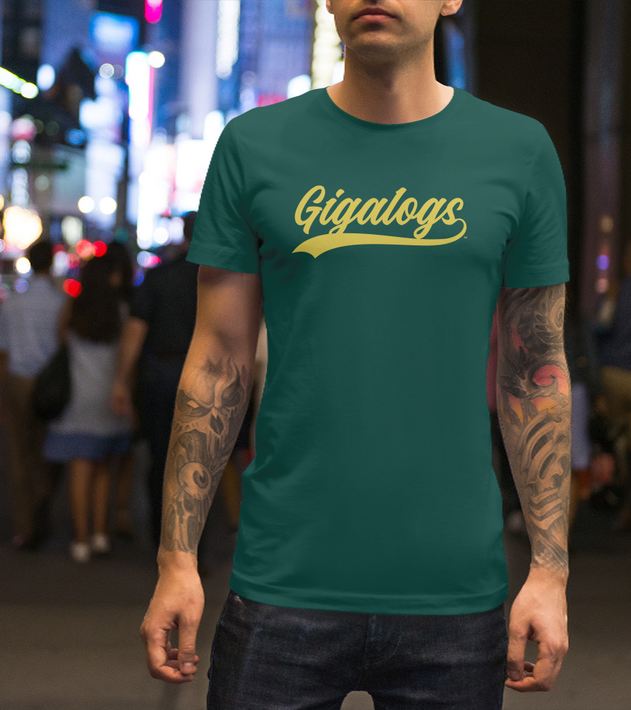 Gigalogs Classic Script Yellow T-Shirt