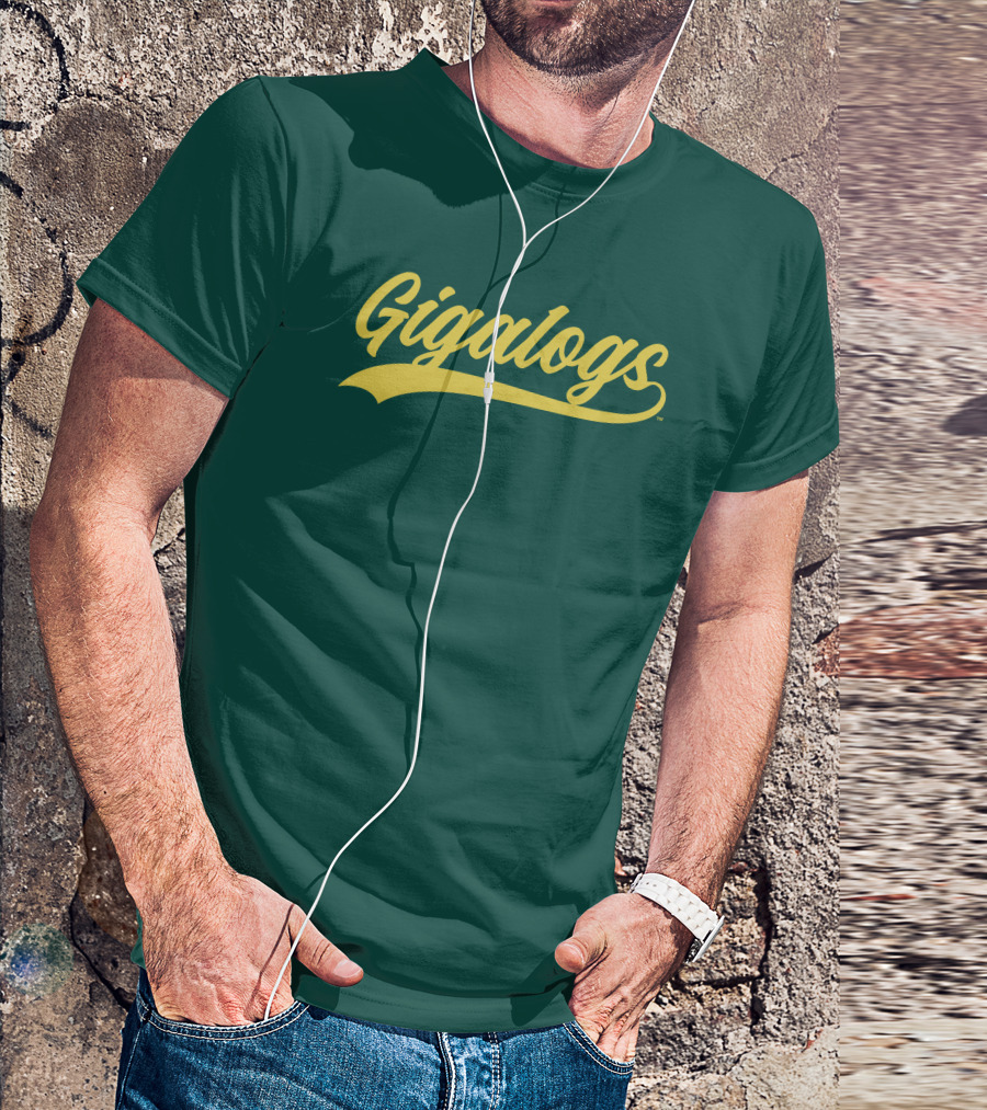 Gigalogs Classic Script Yellow T-Shirt