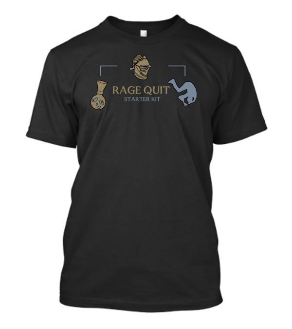 Rage Quit Starter Kit Knight Helmet Controller Grenade T-Shirt