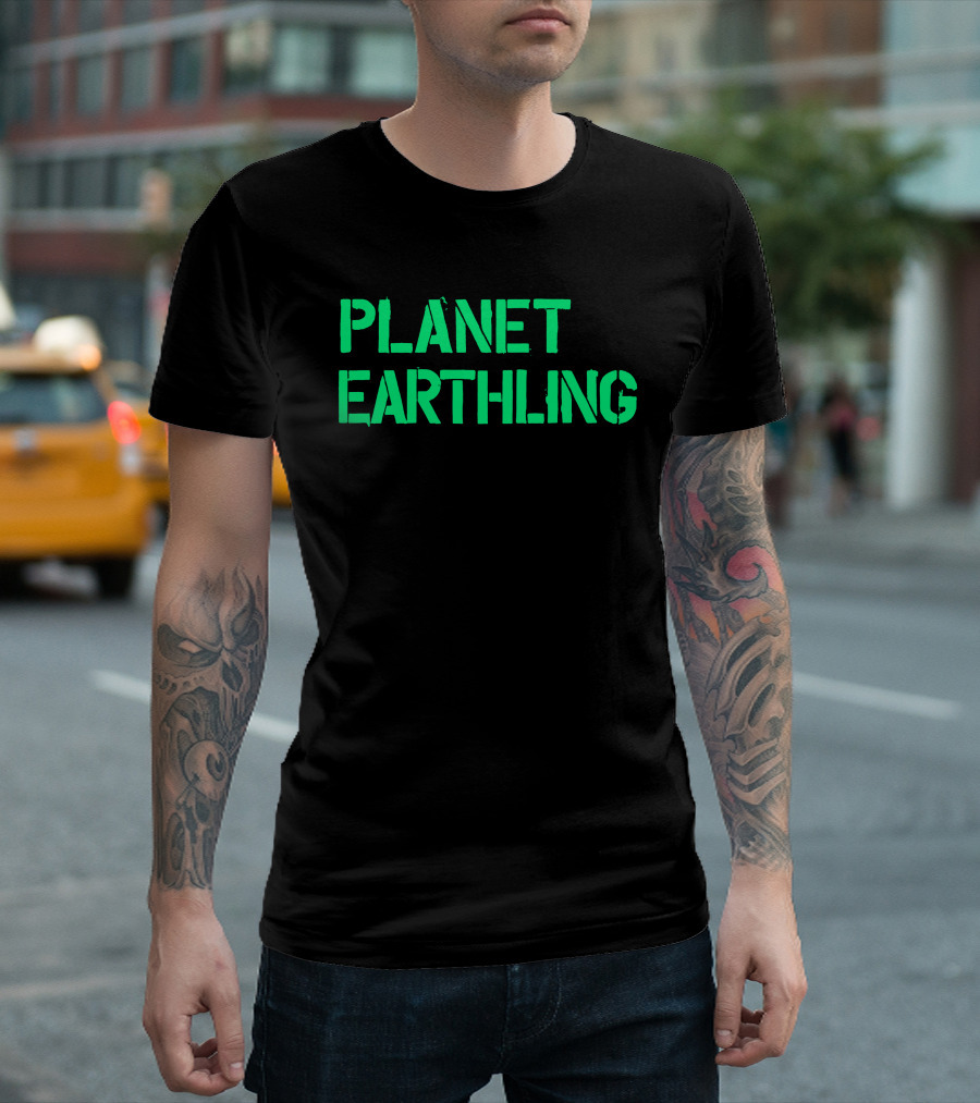 Punkmasters Planet Earthling Bold Green Text T-Shirt