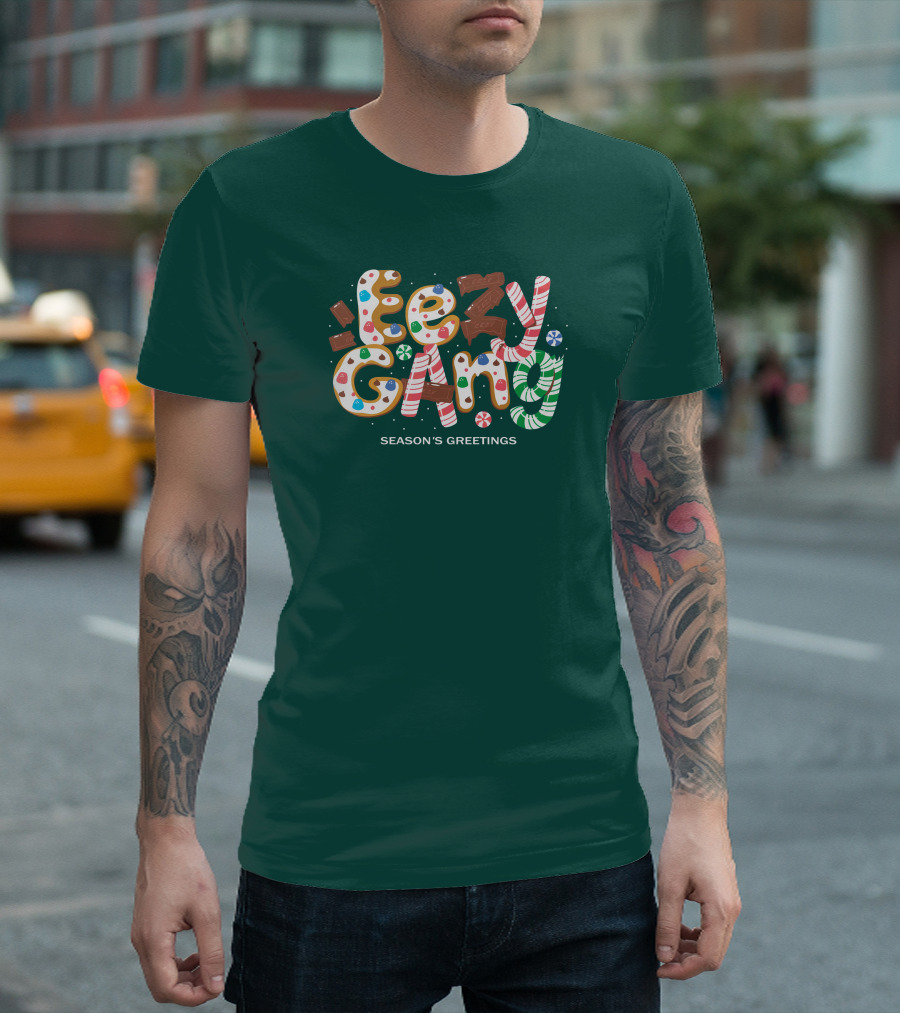 Yeezy Gang Festive Holiday Cookie Lettering T-Shirt