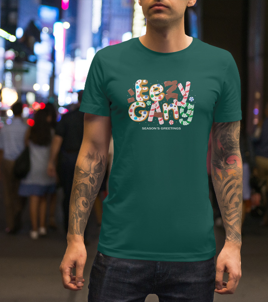 Yeezy Gang Festive Holiday Cookie Lettering T-Shirt