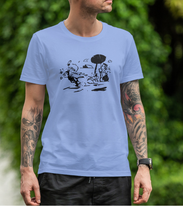 Krazy Kat Jules Pow Zip Comic Scene T-Shirt