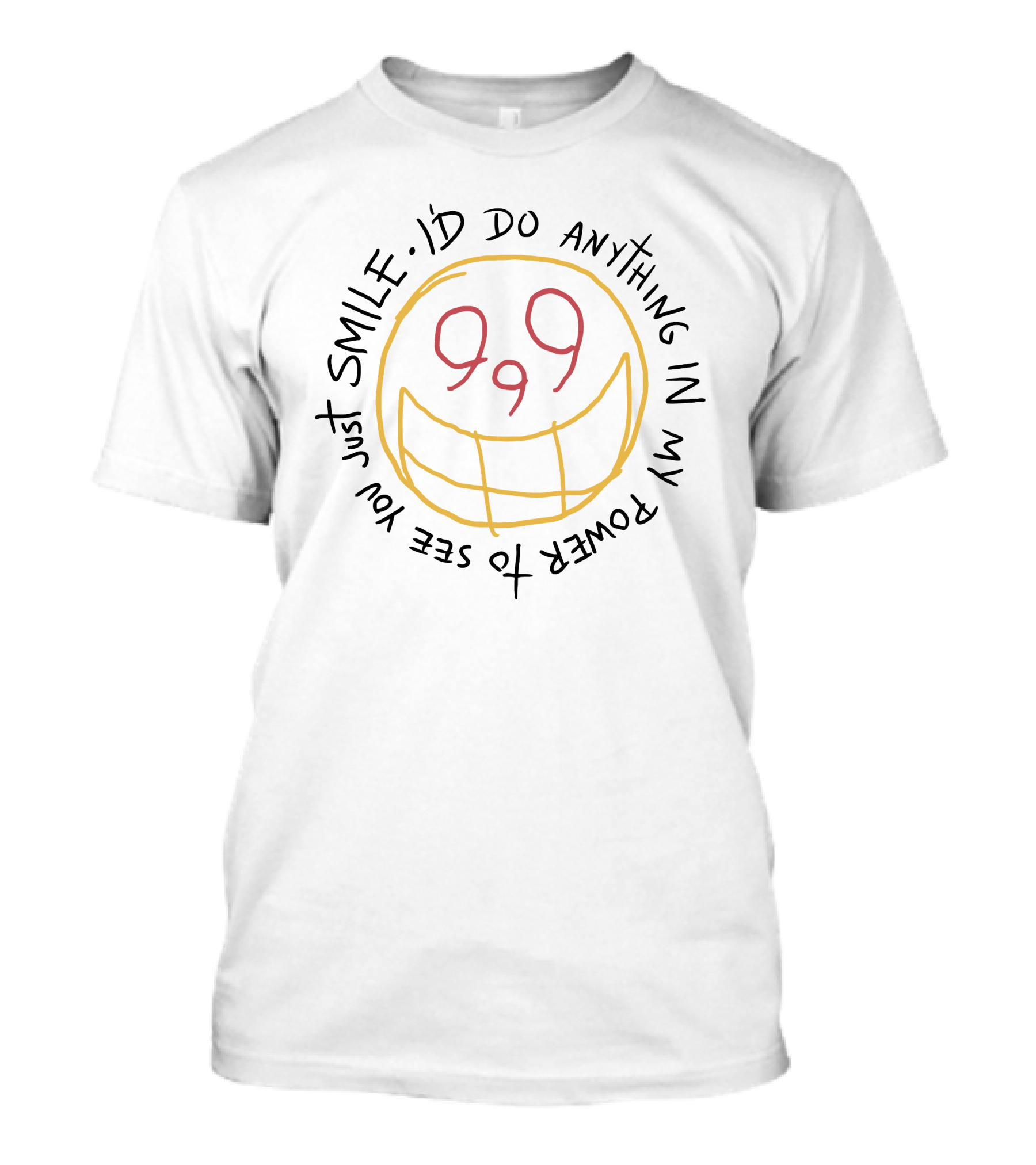 Juice WRLD X The Weeknd 999 Smile I'd Do Anything In My Power To See You Just Smile White T-Shirt