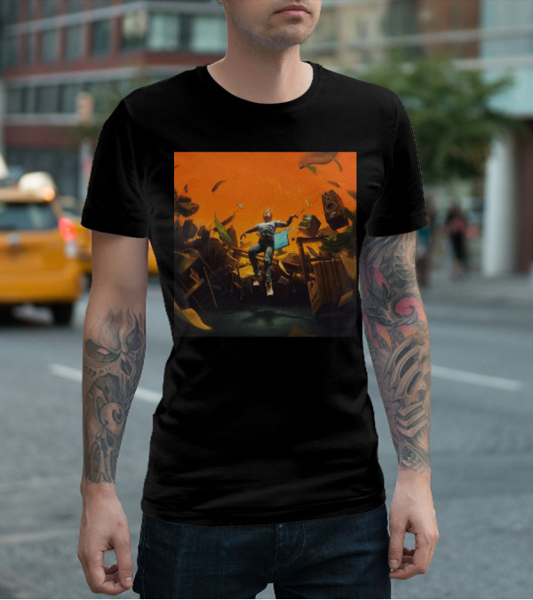 Nopressureshop Com Logic No Pressure Album Cover Floating Surreal Scene T-Shirt
