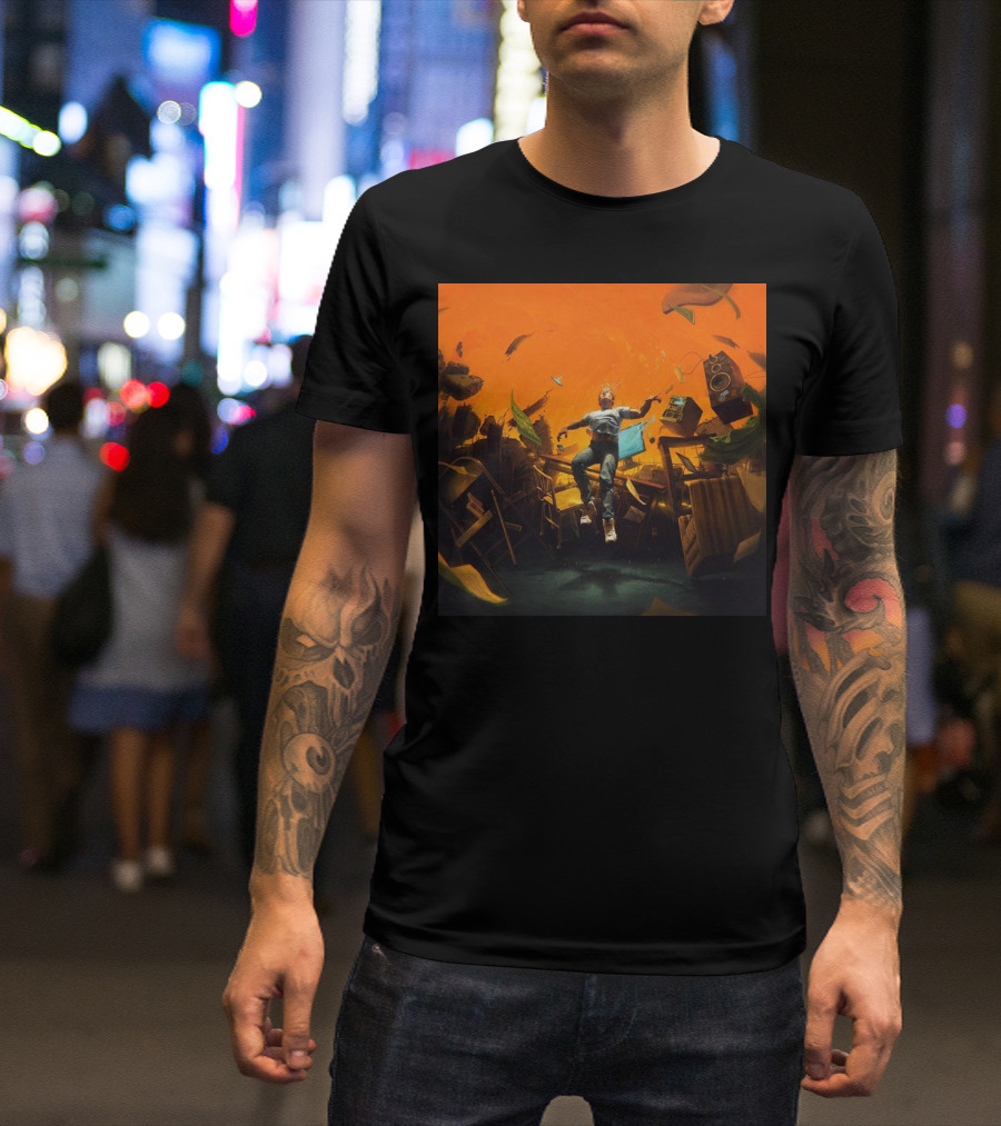 Nopressureshop Com Logic No Pressure Album Cover Floating Surreal Scene T-Shirt
