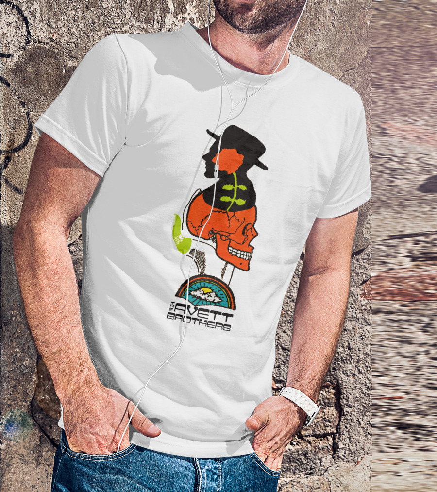Avett Brothers Merch Skull Flower Hat Sunburst T-Shirt