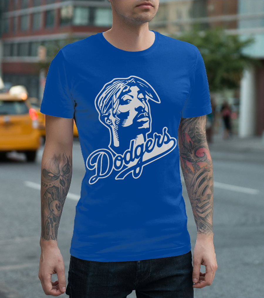 Tupac Dodgers Urban Streetwear Icon Collaboration T-Shirt