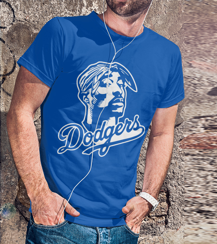 Tupac Dodgers Urban Streetwear Icon Collaboration T-Shirt