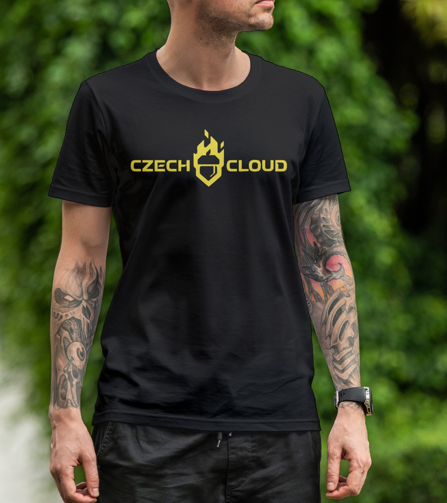 Czechcloud Logo Flame Helmet T-Shirt