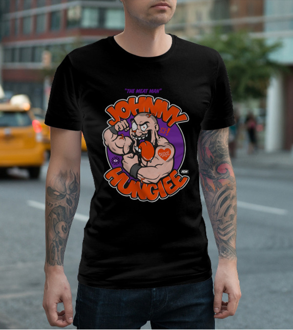 AEW Johnny Hungiee The Meat Man Budge T-Shirt