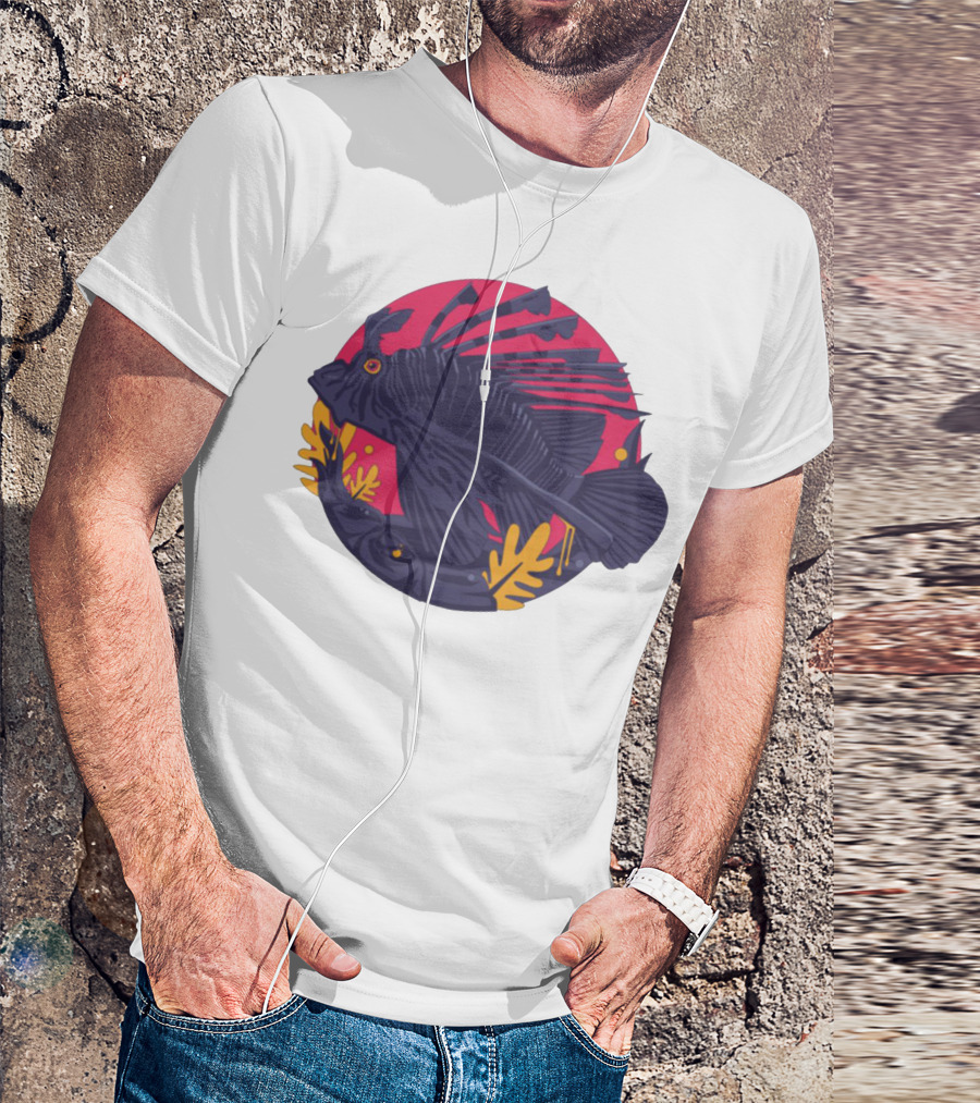 Jade Cicada Vibrant Fish Artwork Merch T-Shirt