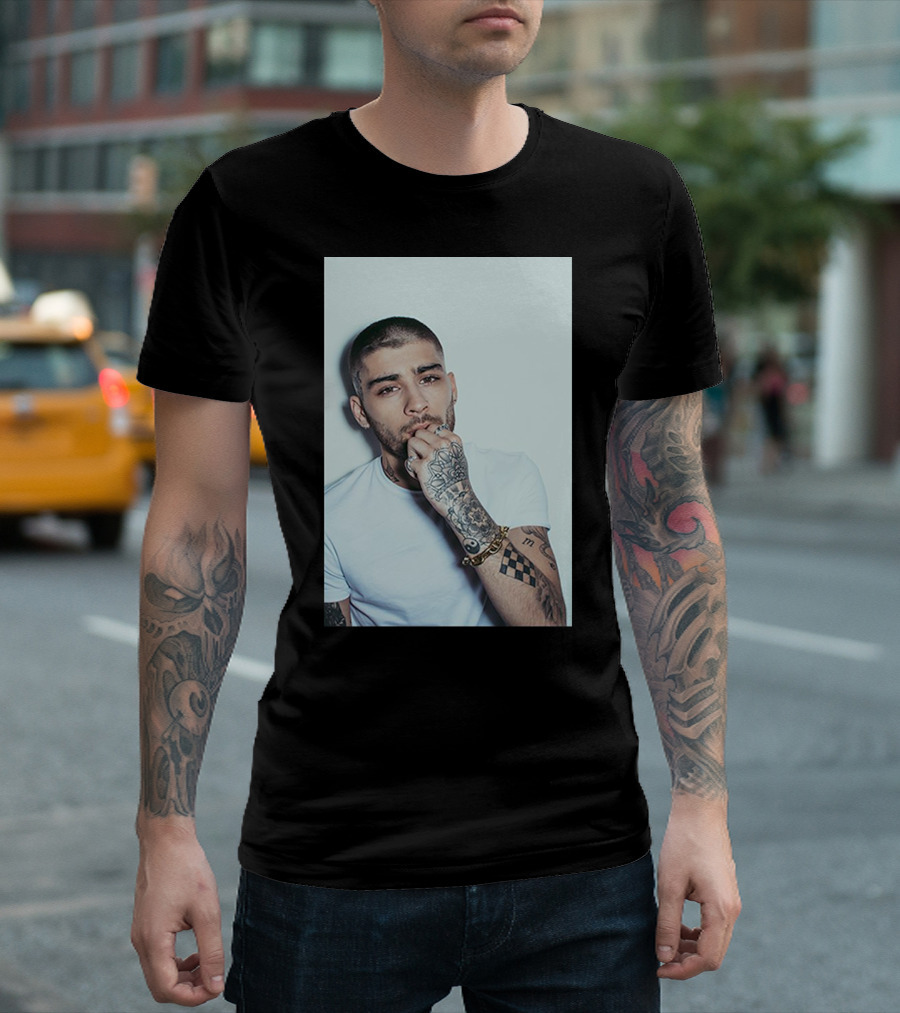 zayn malik tattoo style white tee casual look T-Shirt