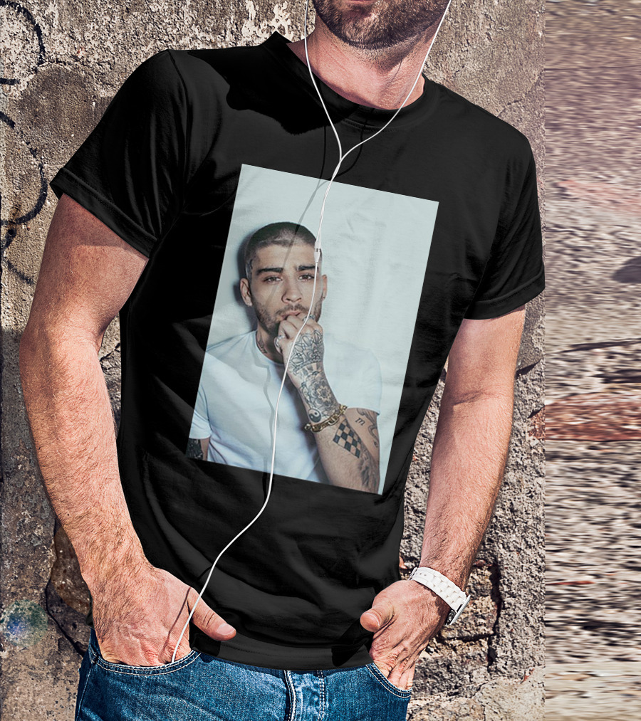 Zayn Malik Tattoo Style White Tee Casual Look T-Shirt