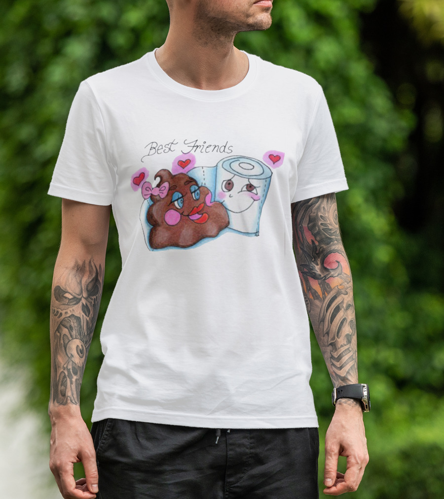 Best Friends Poop And Toilet Paper With Hearts T-Shirt