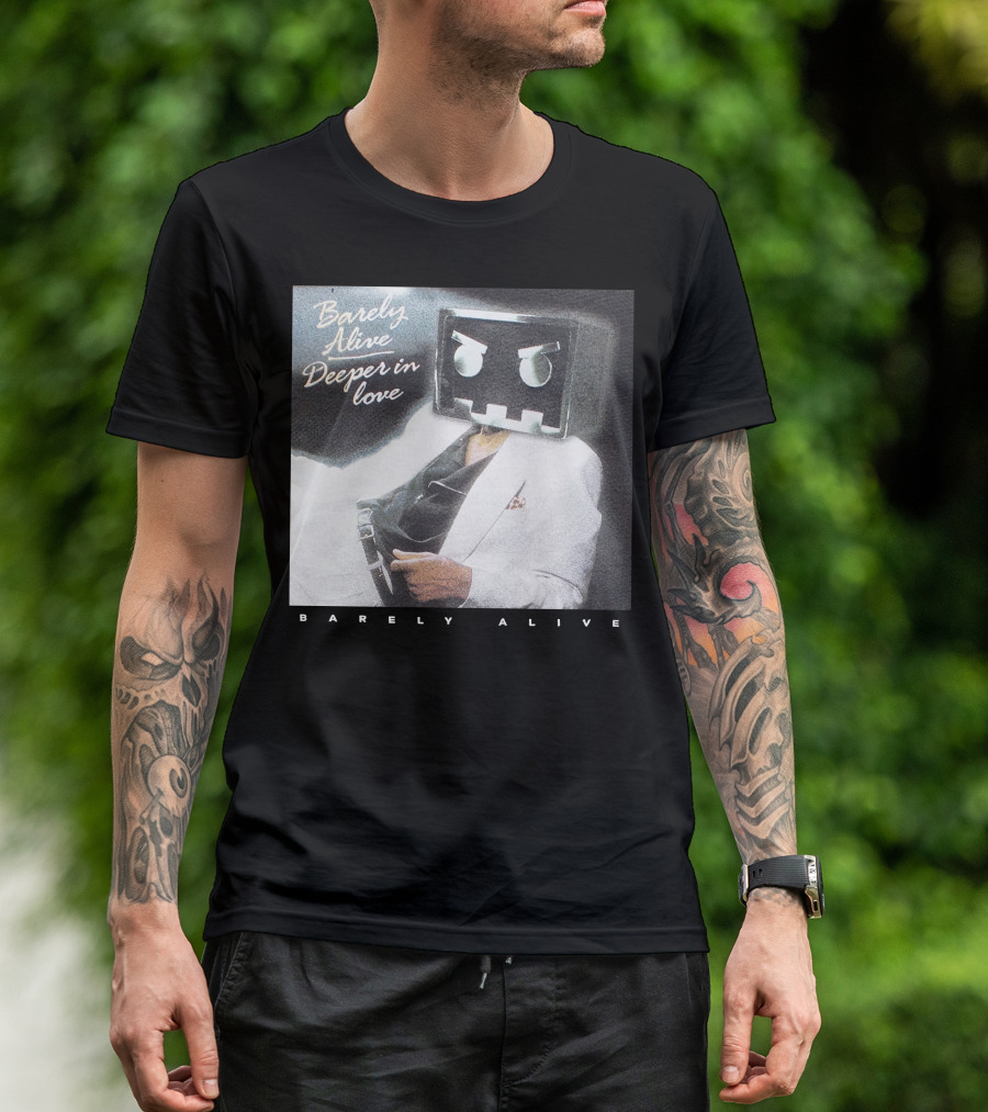 Barely Alive Deeper In Love 80s Aesthetic Robot Head Suit T-Shirt