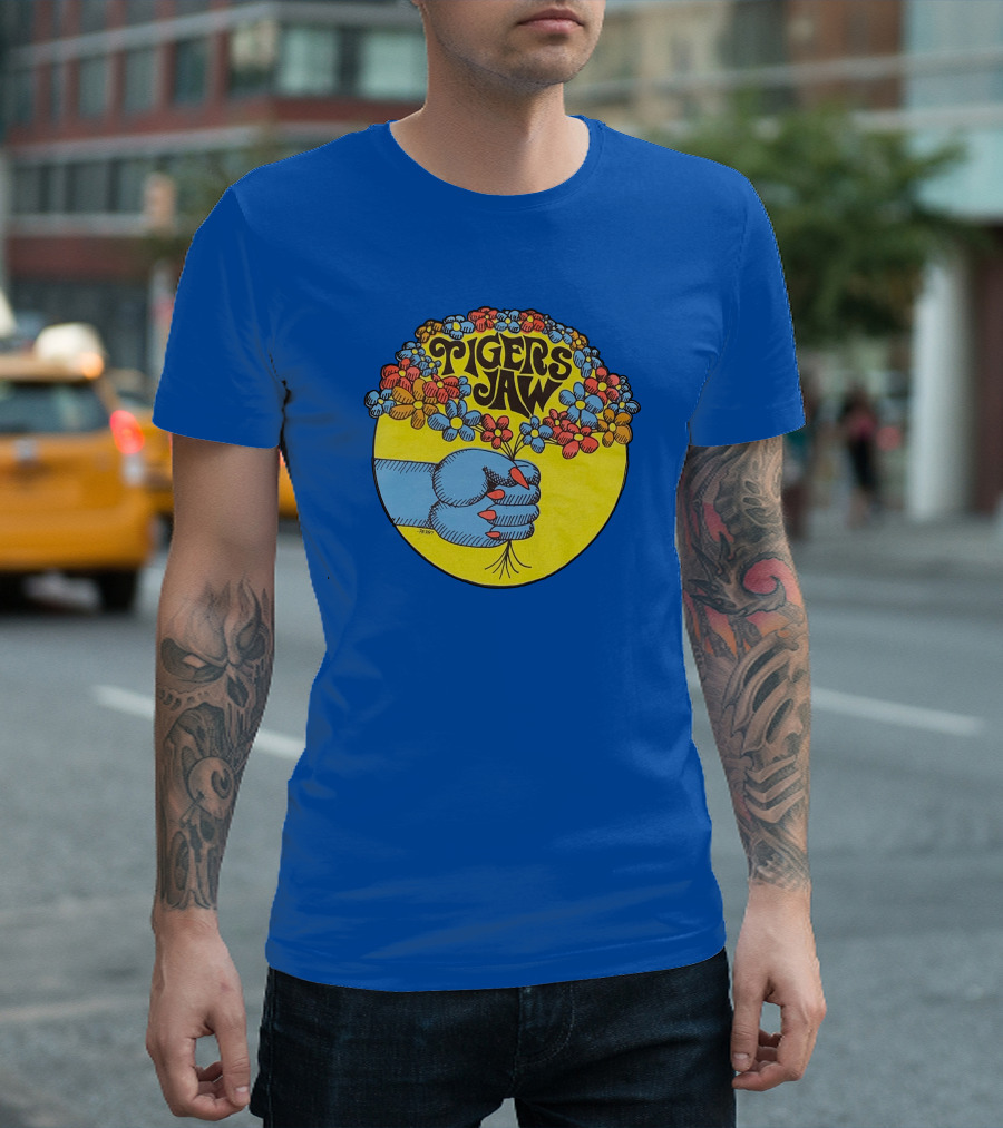 Tigers Jaw Flower Fist Retro Psychedelic Merch T-Shirt