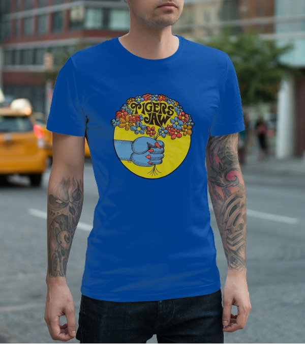Tigers Jaw Flower Fist Retro Psychedelic Merch T-Shirt