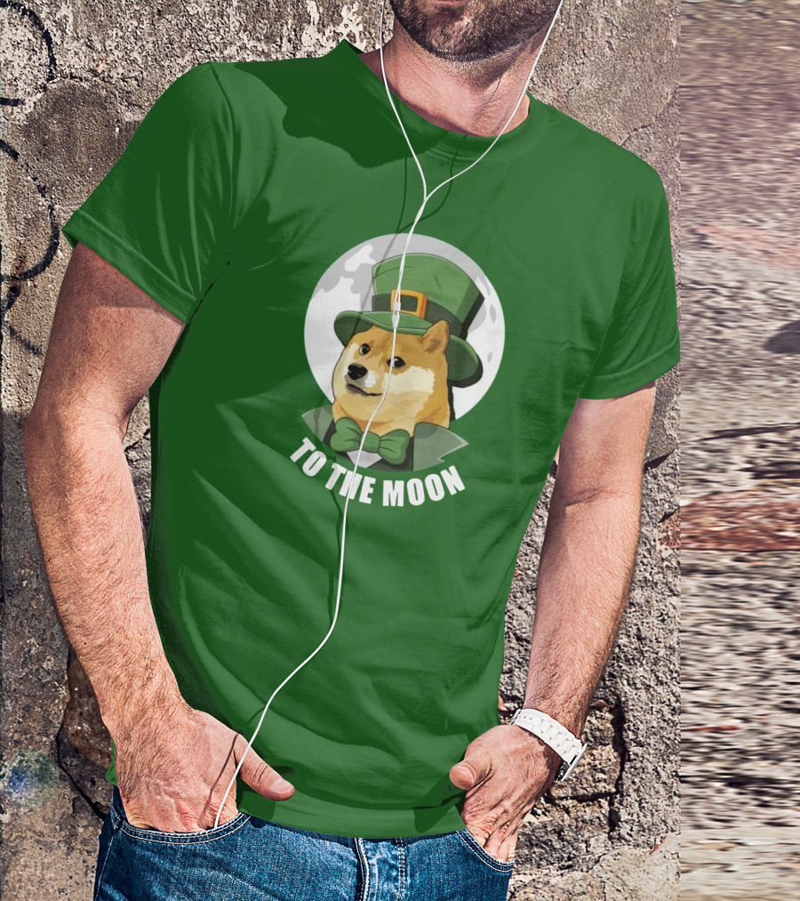 TO THE MOON Doge Leprechaun T-Shirt