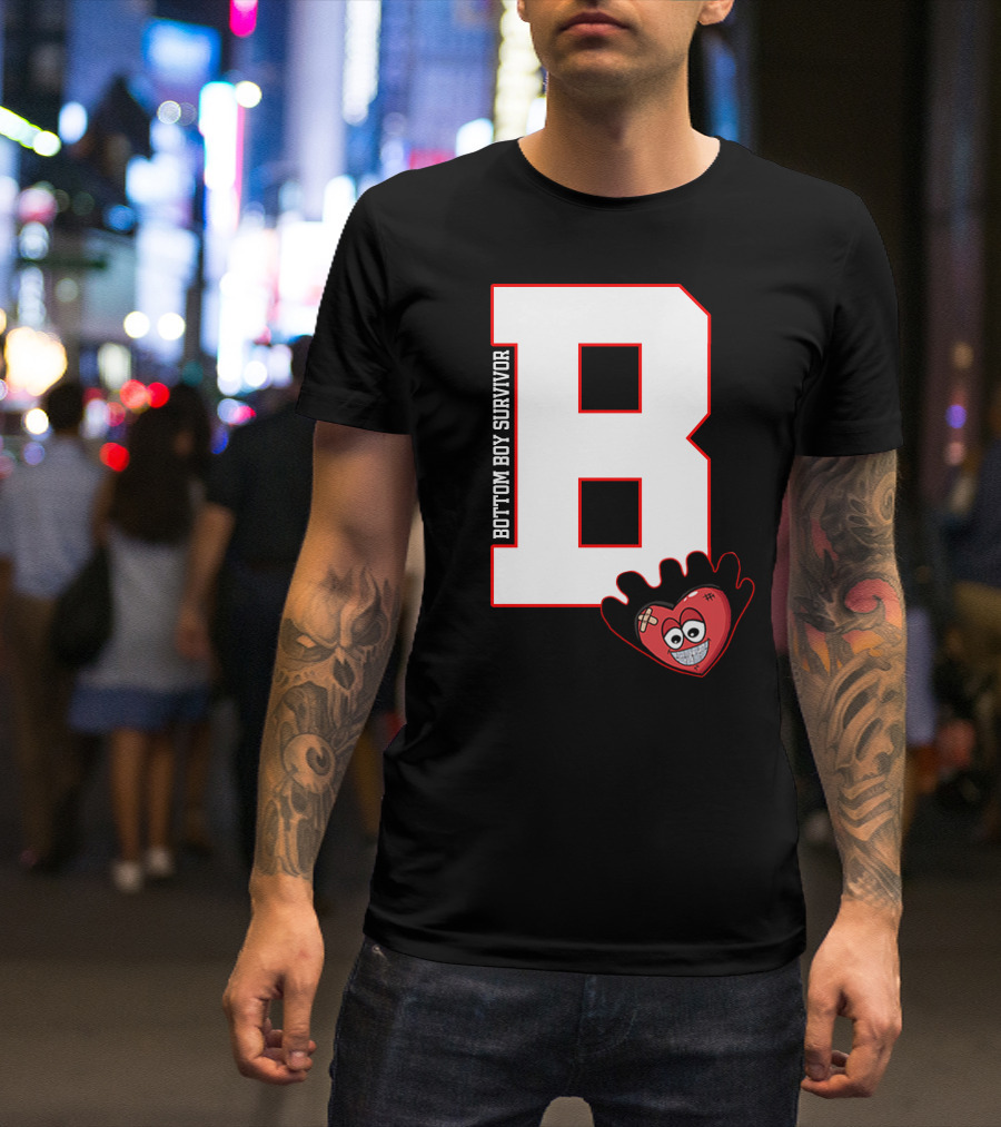 Bottom Boy Survivor B With Cartoon Heart T-Shirt
