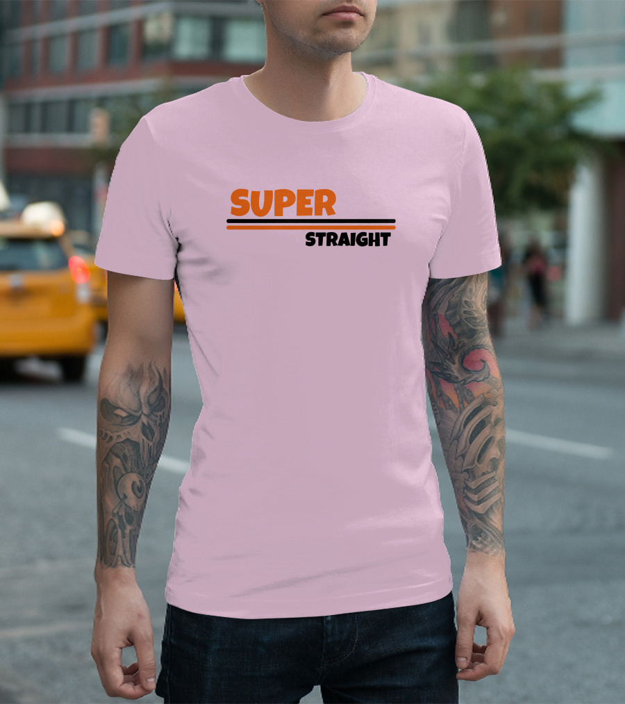 Super Straight Shop Pink Background T-Shirt