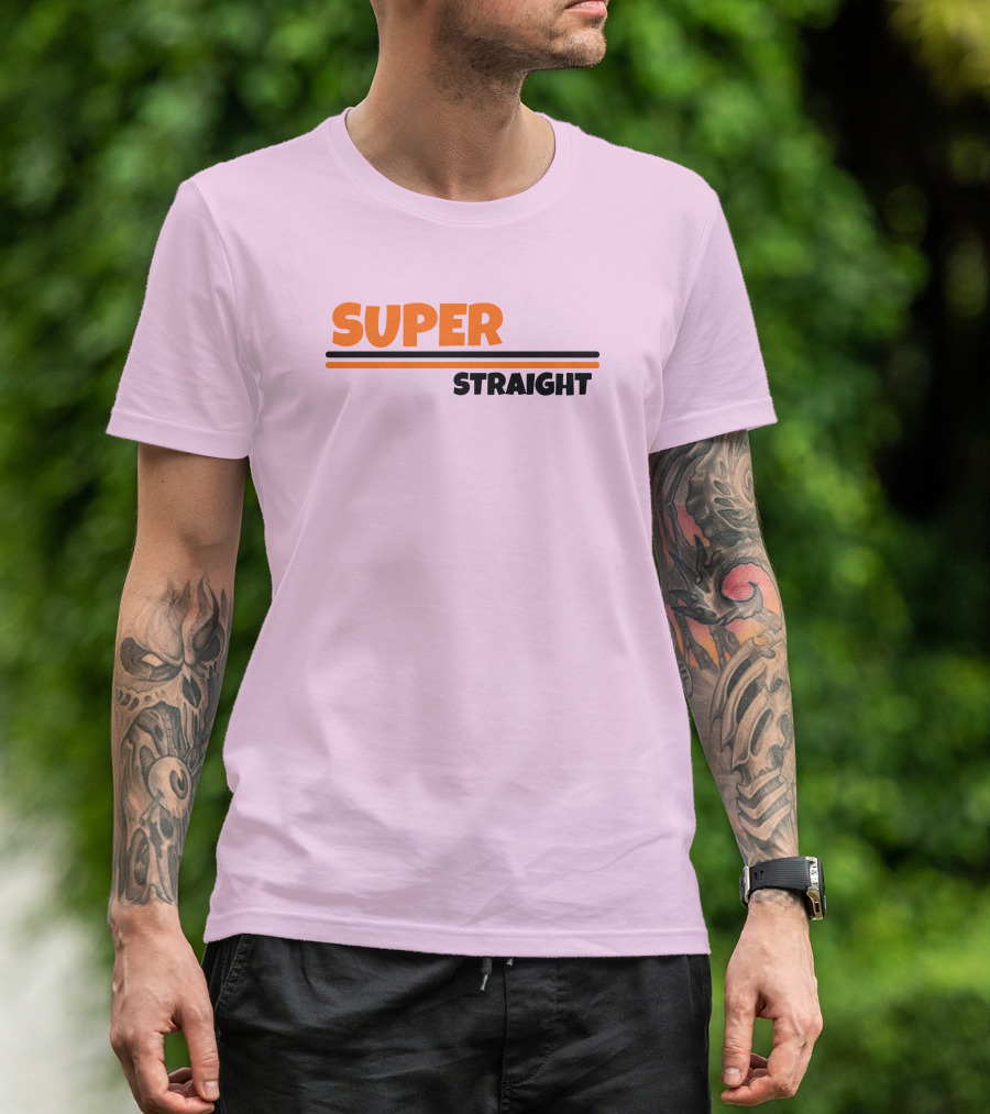 Super Straight Shop Pink Background T-Shirt