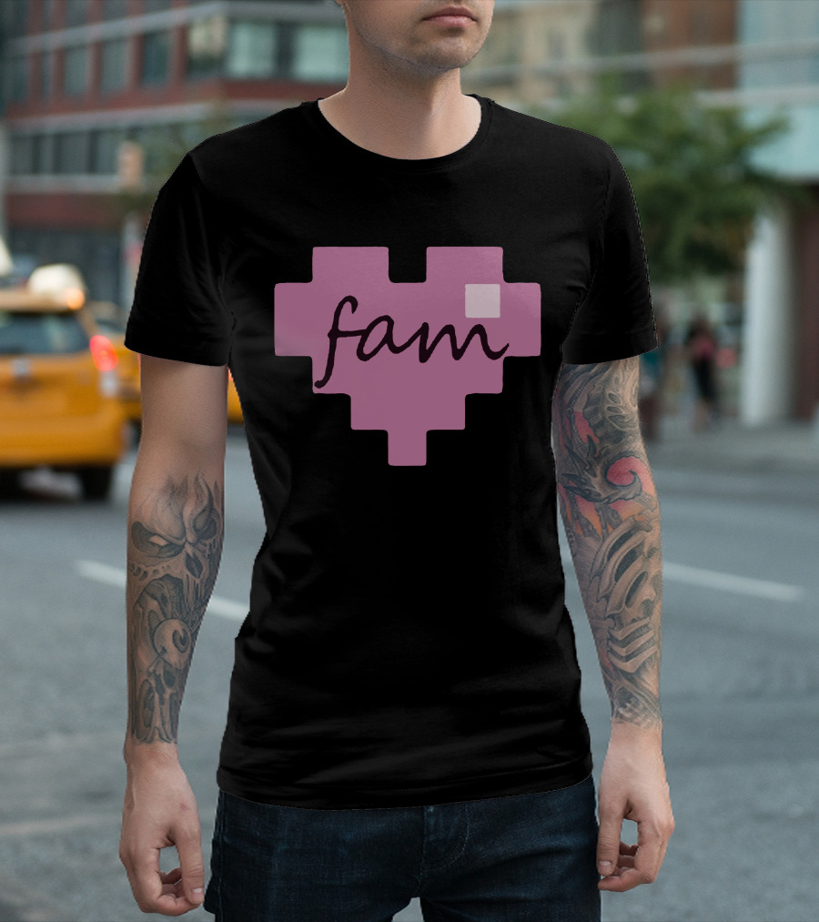 Fufambam Store Pixel Heart Fam T-Shirt