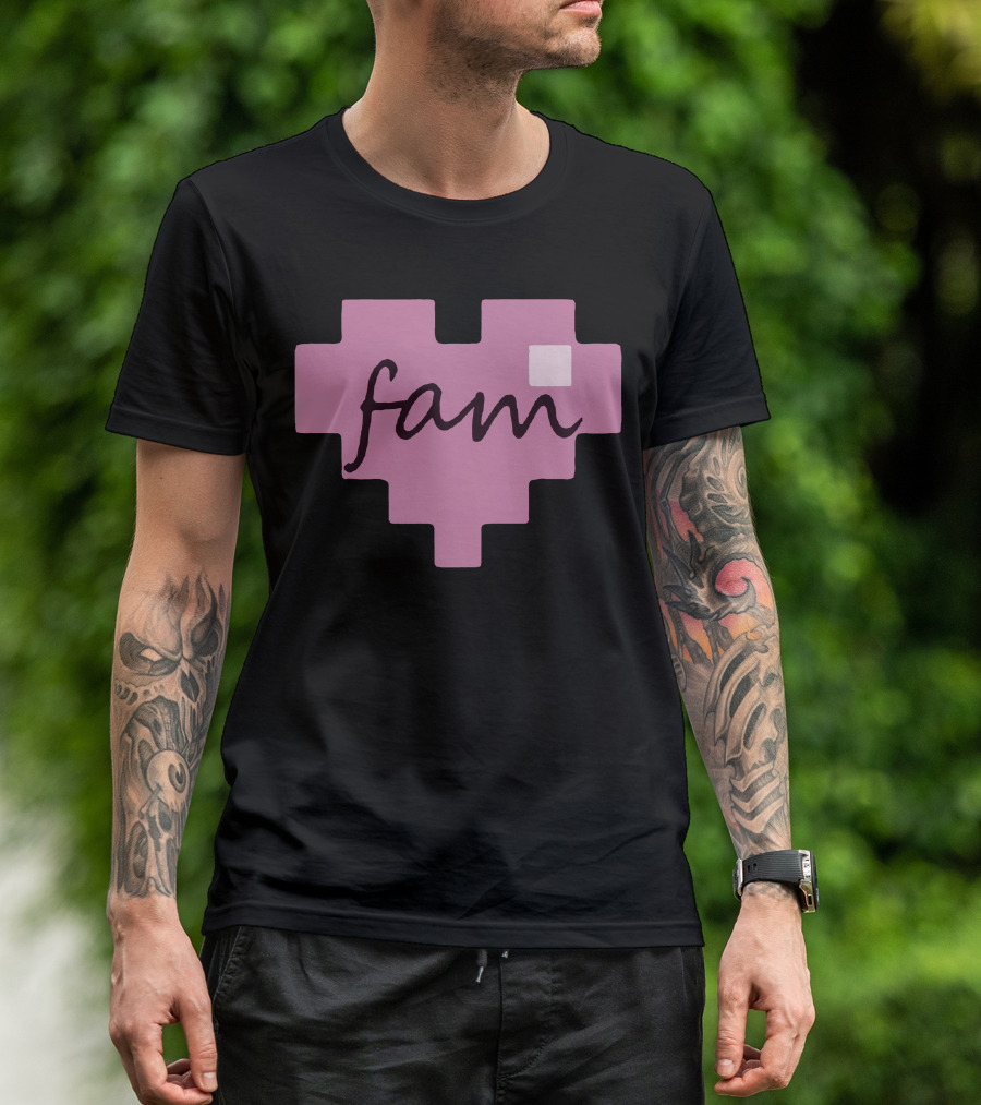Fufambam Store Pixel Heart Fam T-Shirt