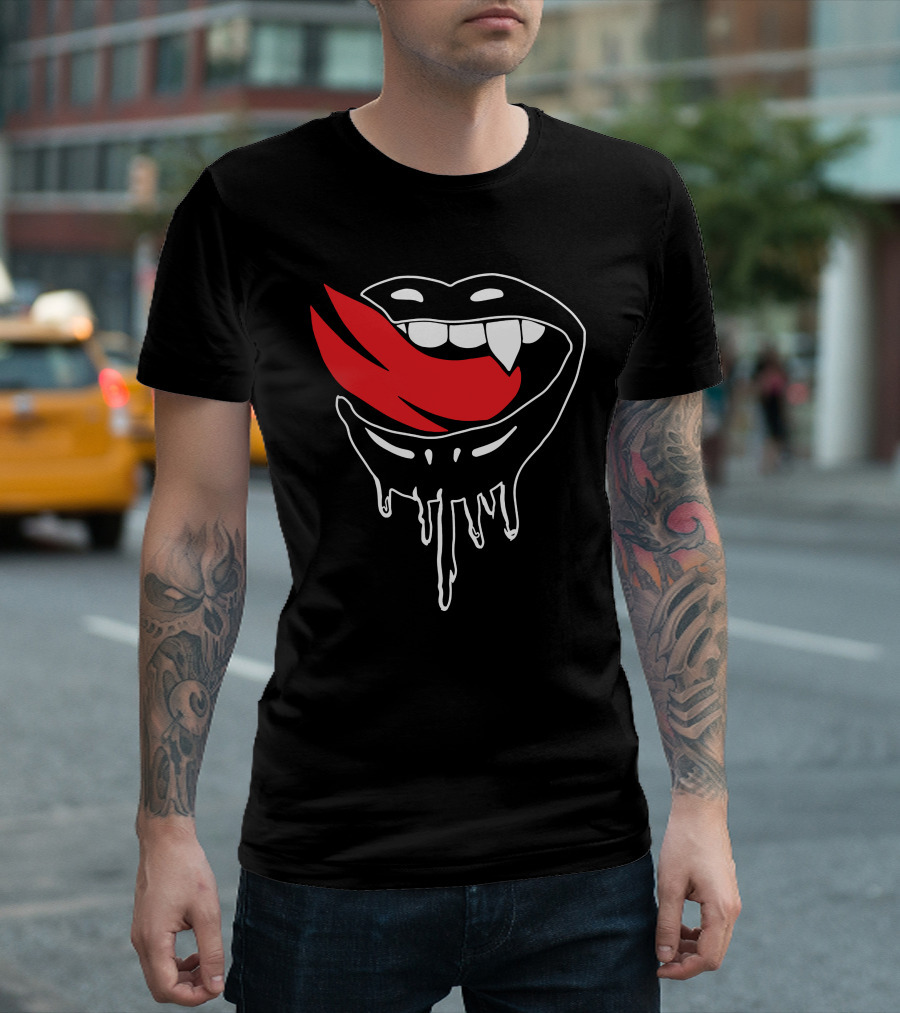 Falling in Reverse Vampire Lips Dripping Design Merch T-Shirt