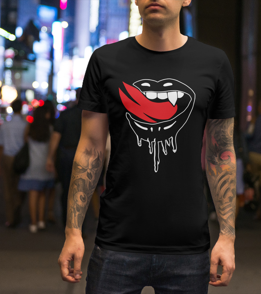 Falling In Reverse Vampire Lips Dripping Design Merch T-Shirt