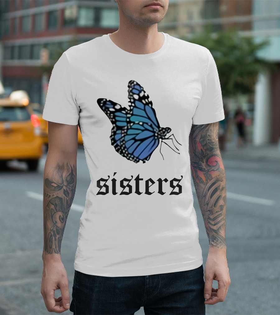 Sisters Blue Butterfly T-Shirt