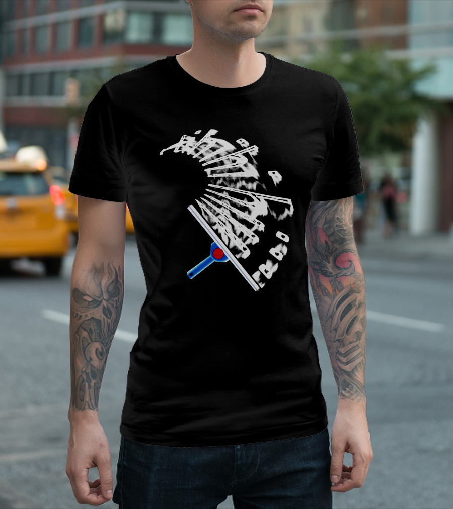 Stamsite Squeegee Abstract Black and White Motion T-Shirt