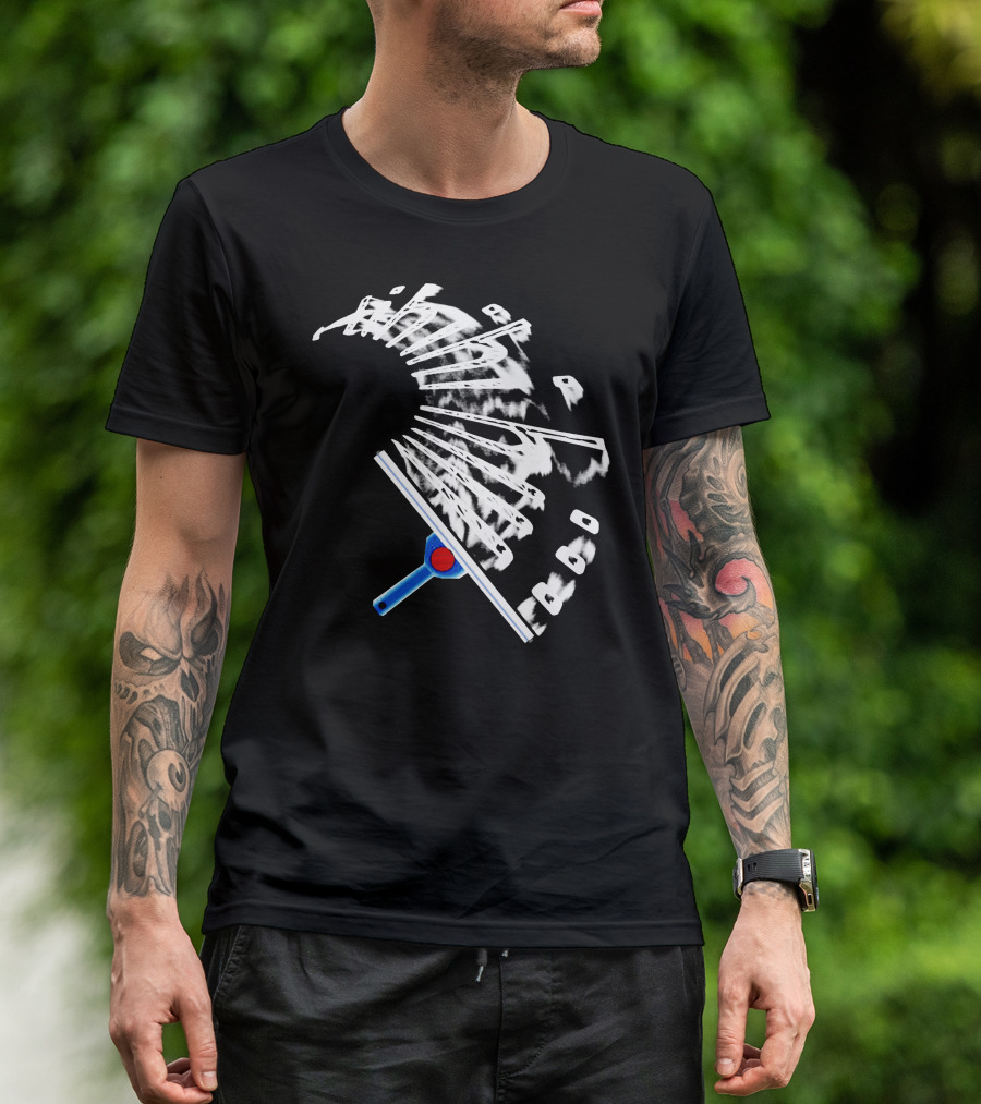 Stamsite Squeegee Abstract Black And White Motion T-Shirt