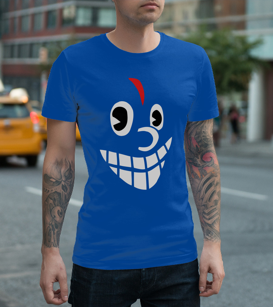 Lil Darkie Merch Blue Face Grin Red Accent T-Shirt